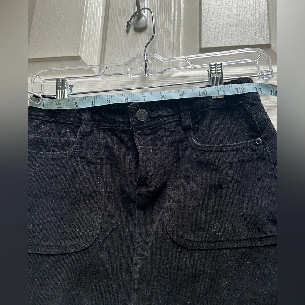 OLD NAVY Black Corduroy Mini Skirt Girls Size 10 adjustable waist straps